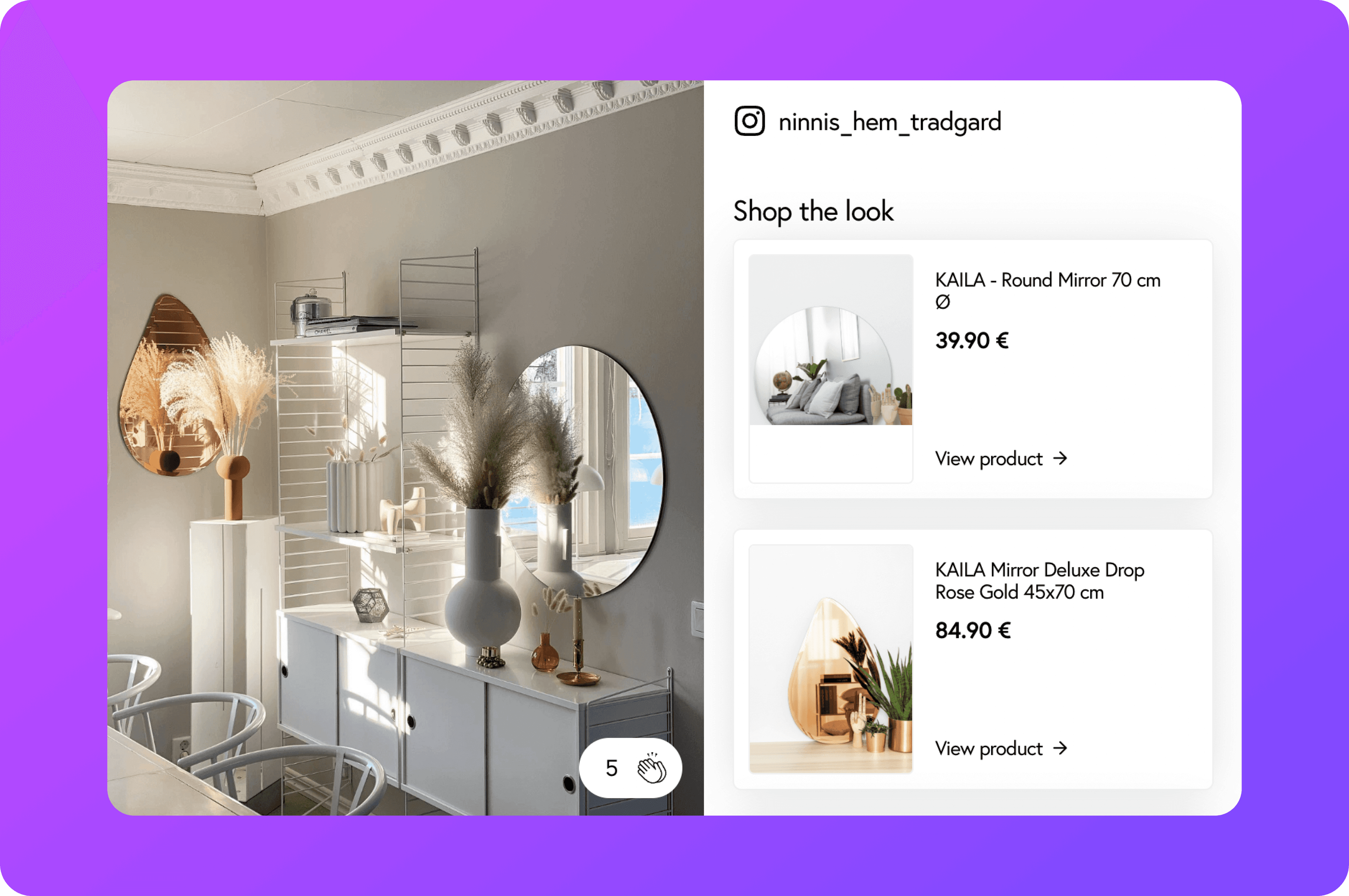 bga frames picture of user generated content with mirrors on walls