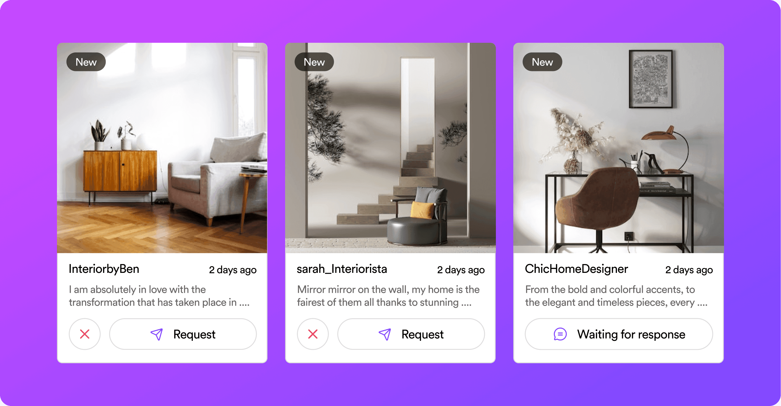 instagram posts with home decor on cevoid ugc platform