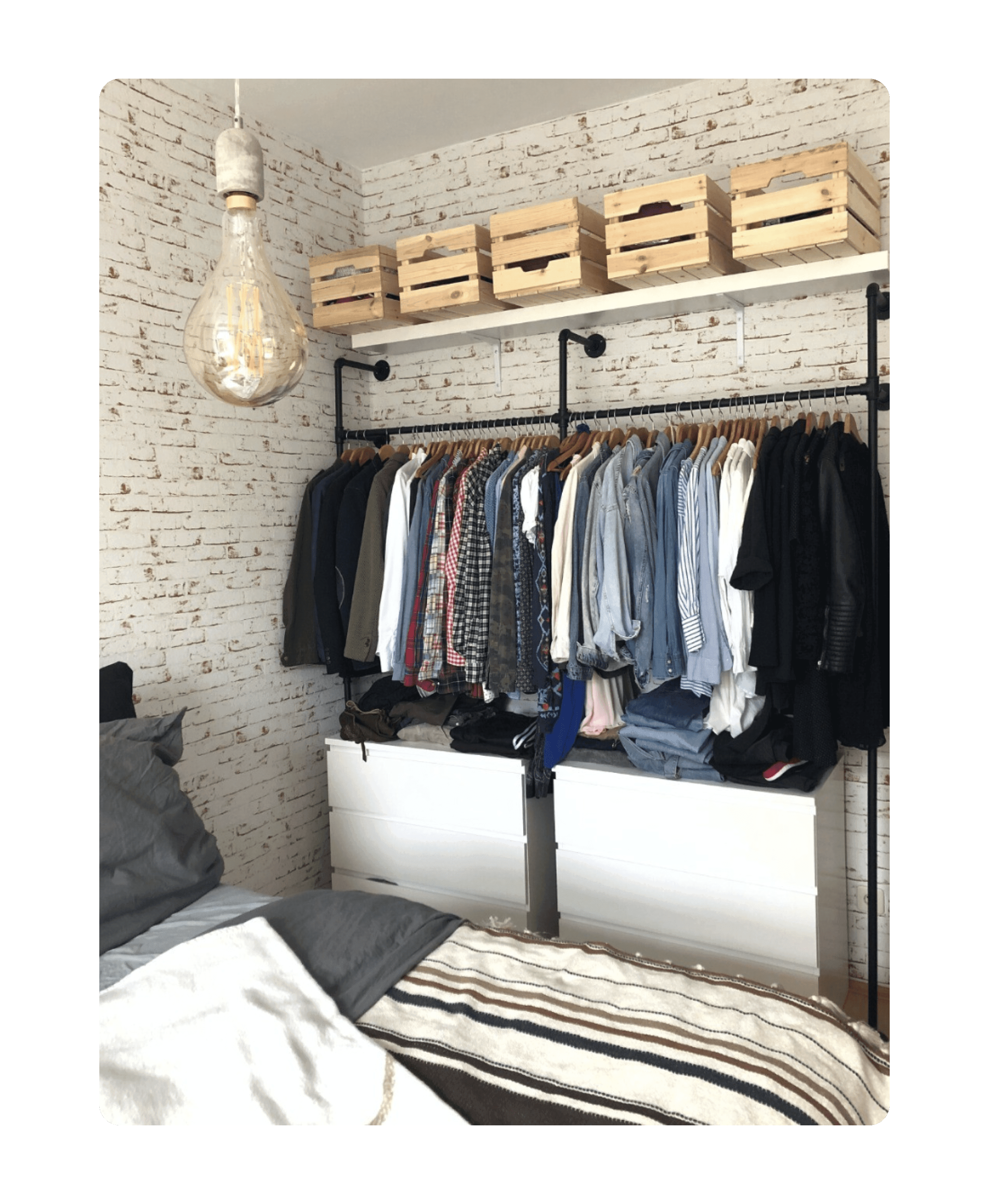 clothing rack with coats