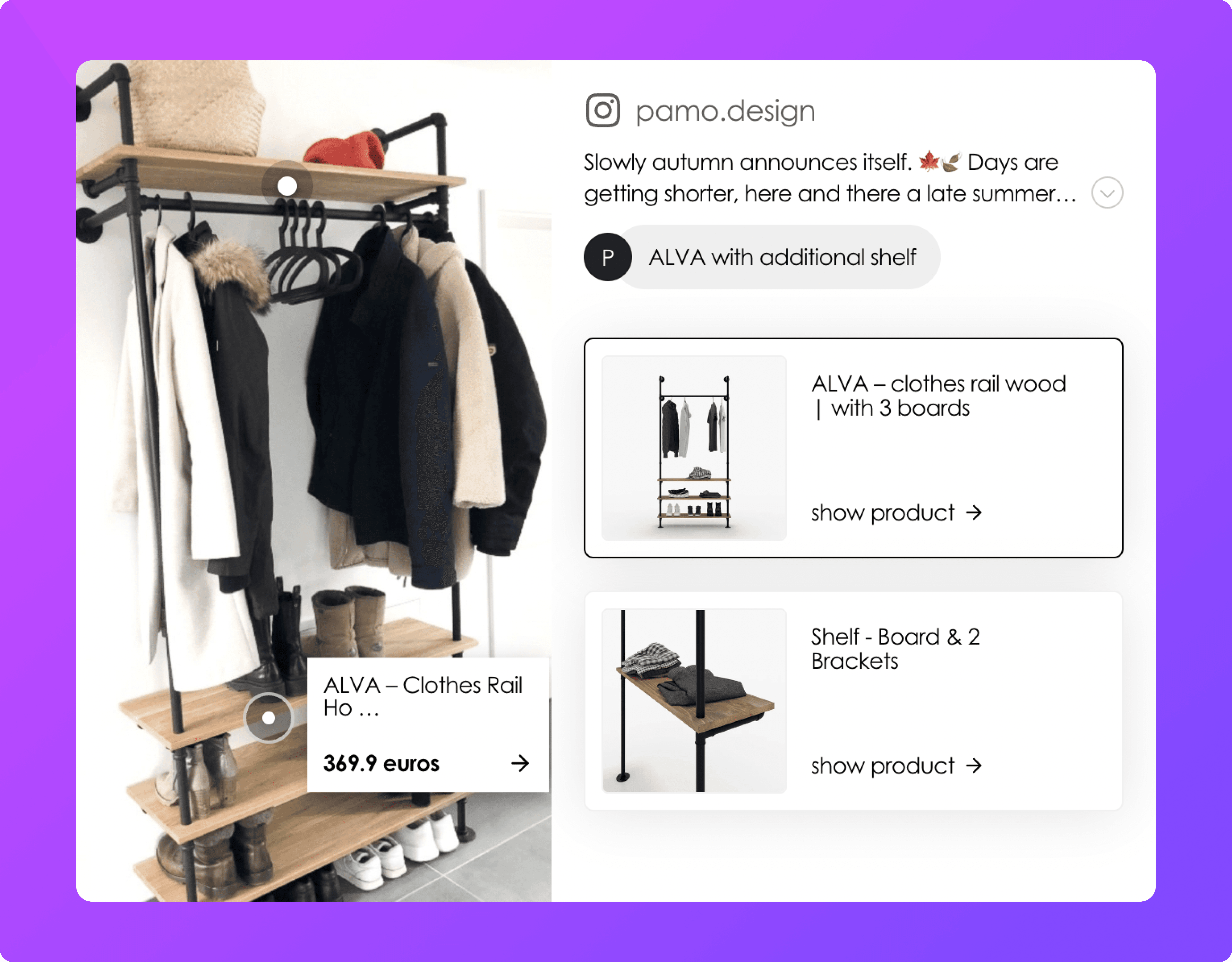 a clothing rack with coats