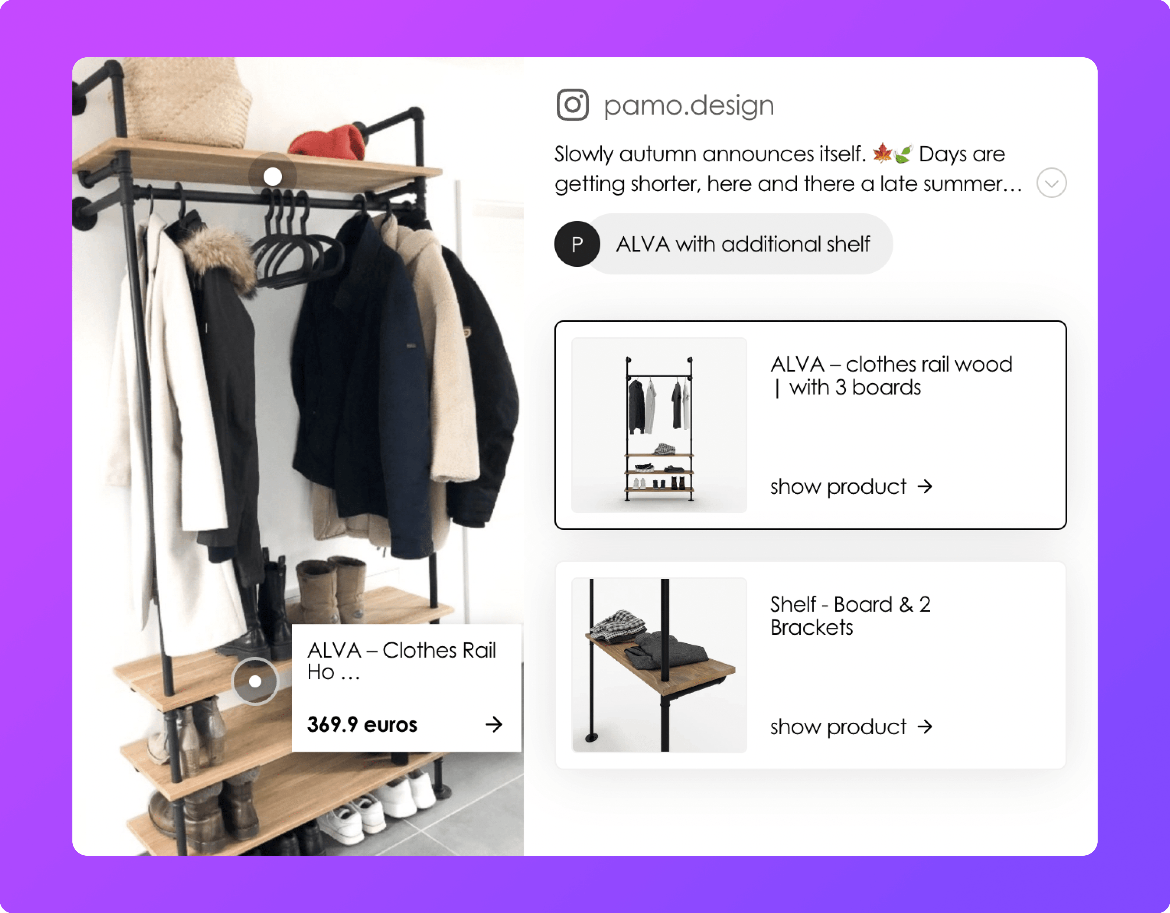 a clothing rack with coats