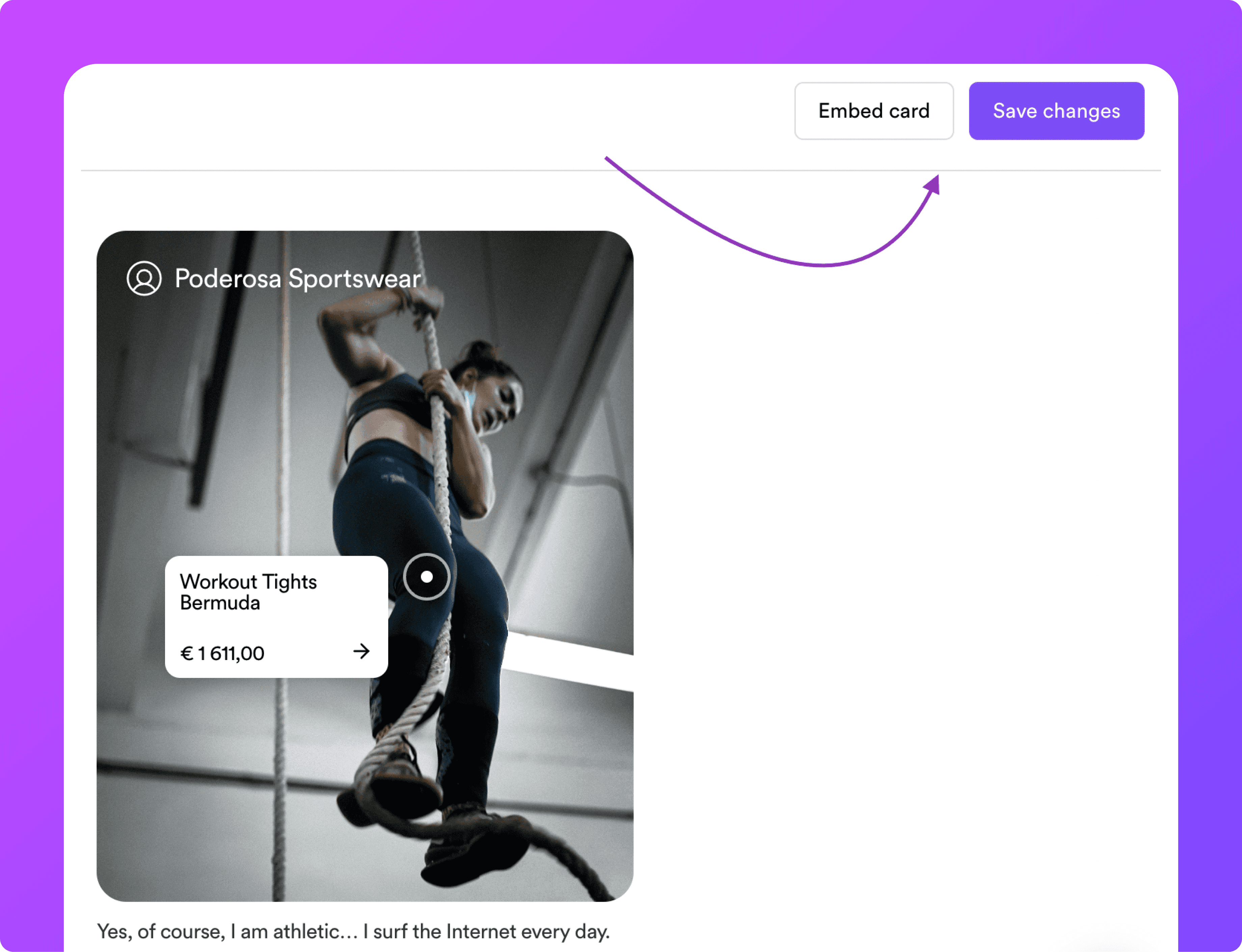 a card with a lady climbing a rope