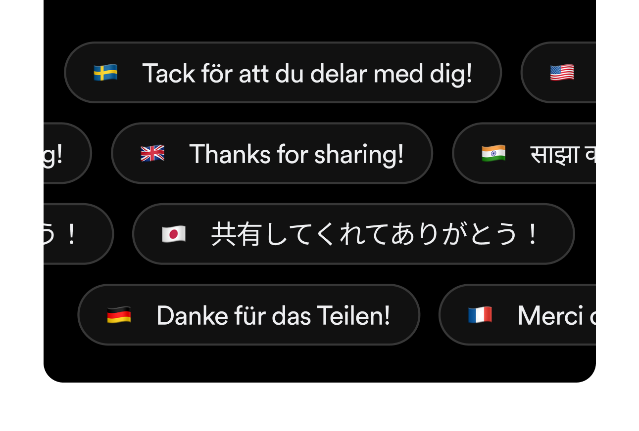 Support for all currencies and translations